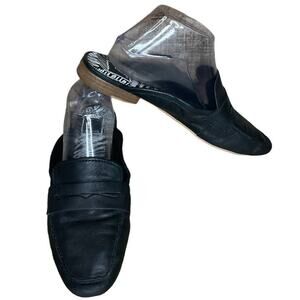 Dolce Vita Cybil Slides Black Leather Slip On Mules Penny Loafer Size 8.5